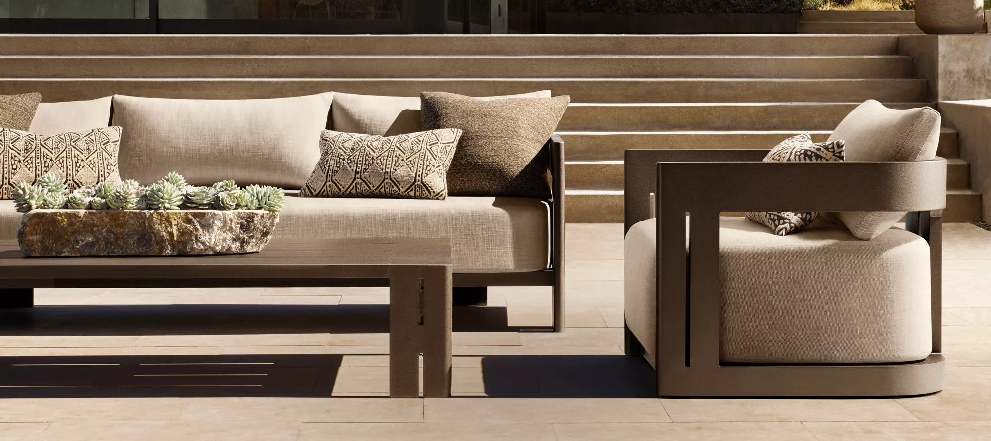 Matira Teak Deyò Sofa Set|Premium Mèb Komèsyal