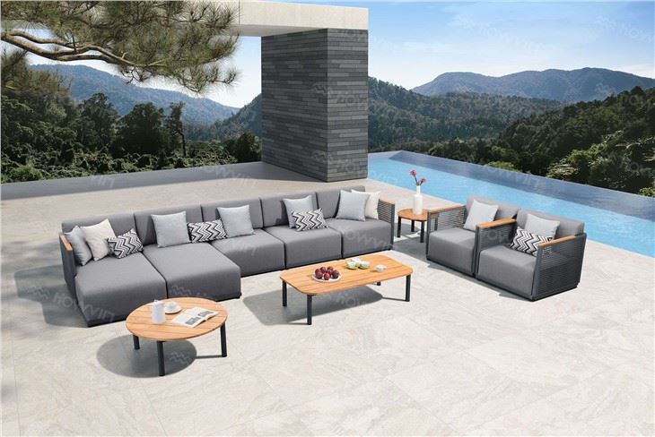 Howvin Villa Leisure Deyò Kanape Konbinezon Balkon Deyò Lakou Jaden Lapli Pwoteksyon Solèy Aliminyòm Alloy Homestay Mèb